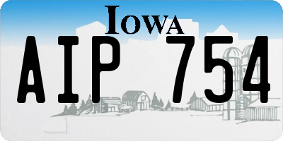 IA license plate AIP754