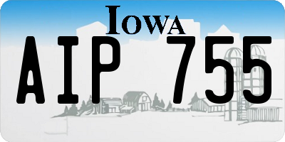 IA license plate AIP755