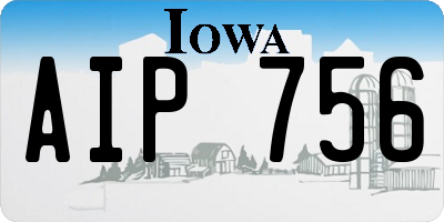 IA license plate AIP756