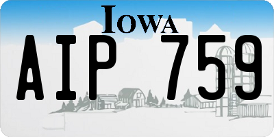 IA license plate AIP759