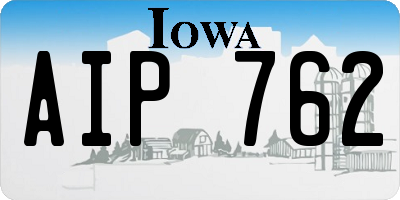IA license plate AIP762