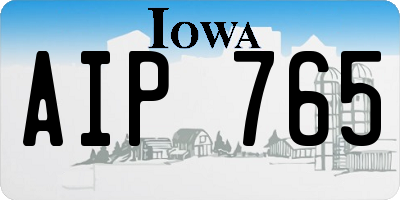 IA license plate AIP765