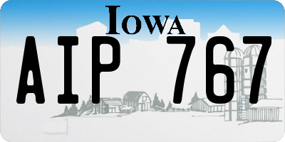 IA license plate AIP767