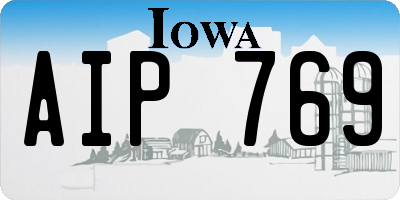 IA license plate AIP769