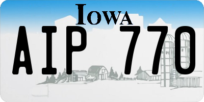 IA license plate AIP770