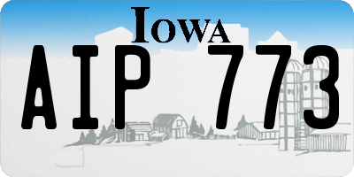 IA license plate AIP773
