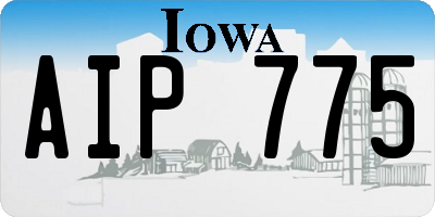 IA license plate AIP775