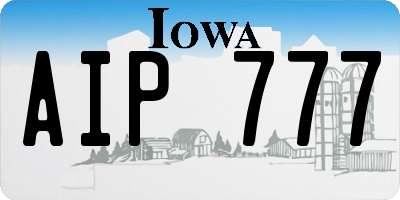 IA license plate AIP777