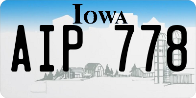 IA license plate AIP778