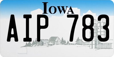IA license plate AIP783