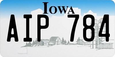 IA license plate AIP784