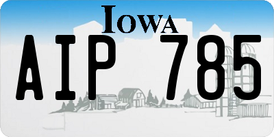 IA license plate AIP785
