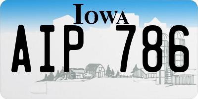 IA license plate AIP786