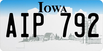 IA license plate AIP792