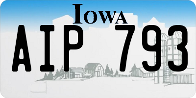 IA license plate AIP793