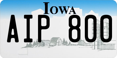 IA license plate AIP800
