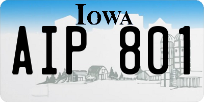 IA license plate AIP801