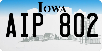 IA license plate AIP802