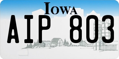 IA license plate AIP803