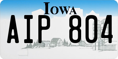 IA license plate AIP804
