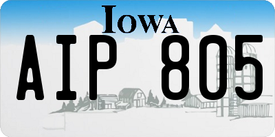 IA license plate AIP805