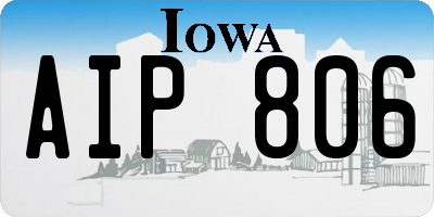 IA license plate AIP806