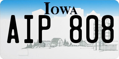 IA license plate AIP808
