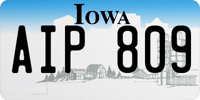 IA license plate AIP809