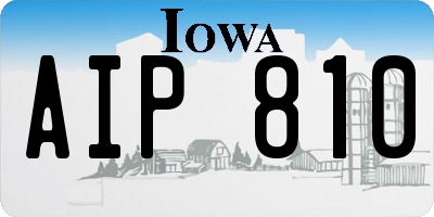 IA license plate AIP810