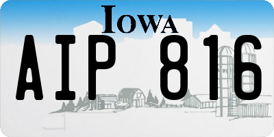 IA license plate AIP816