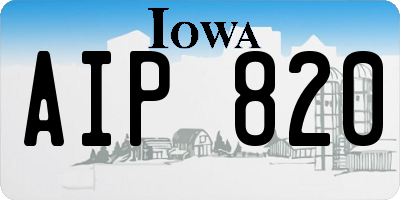IA license plate AIP820