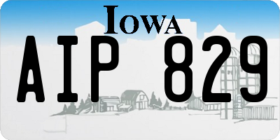 IA license plate AIP829