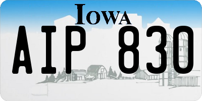 IA license plate AIP830