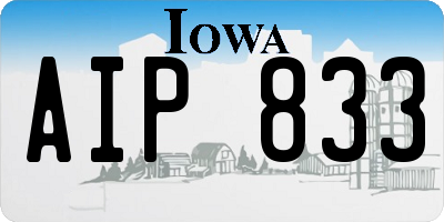 IA license plate AIP833