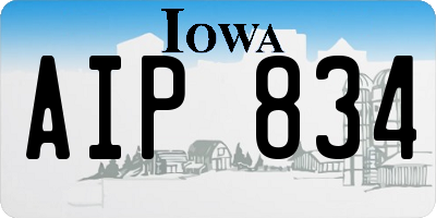 IA license plate AIP834
