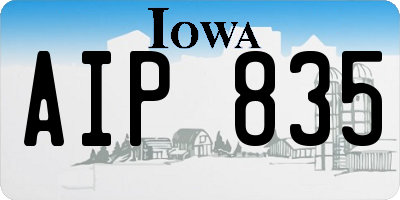 IA license plate AIP835