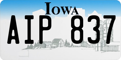 IA license plate AIP837