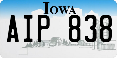 IA license plate AIP838