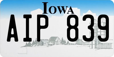 IA license plate AIP839