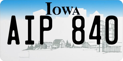 IA license plate AIP840