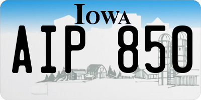 IA license plate AIP850