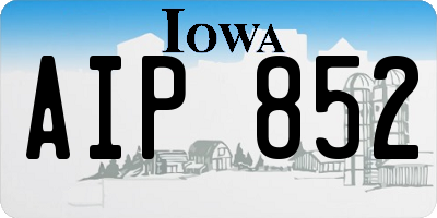 IA license plate AIP852