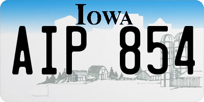 IA license plate AIP854