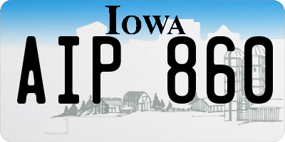 IA license plate AIP860