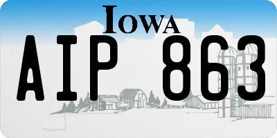 IA license plate AIP863