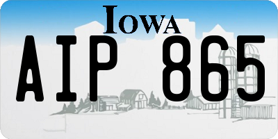 IA license plate AIP865