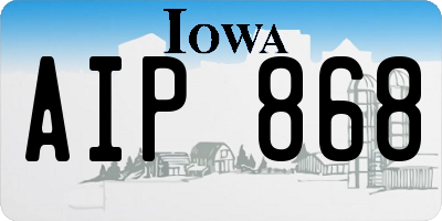 IA license plate AIP868