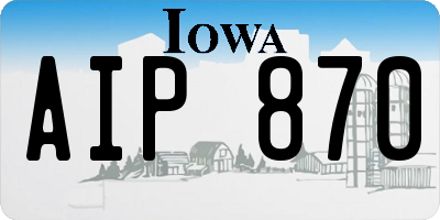 IA license plate AIP870