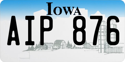 IA license plate AIP876
