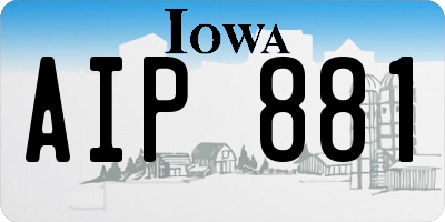 IA license plate AIP881